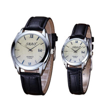 12 Styles Couple Lovers Watch Auto Date Calendar Quartz Movement Leather Strap Wristwatches Relogio Masculino EF8