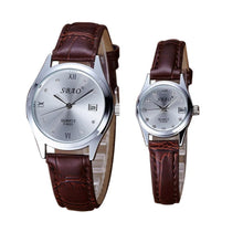 12 Styles Couple Lovers Watch Auto Date Calendar Quartz Movement Leather Strap Wristwatches Relogio Masculino EF8