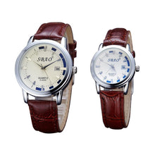 12 Styles Couple Lovers Watch Auto Date Calendar Quartz Movement Leather Strap Wristwatches Relogio Masculino EF8