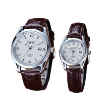 12 Styles Couple Lovers Watch Auto Date Calendar Quartz Movement Leather Strap Wristwatches Relogio Masculino EF8