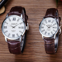 12 Styles Couple Lovers Watch Auto Date Calendar Quartz Movement Leather Strap Wristwatches Relogio Masculino EF8