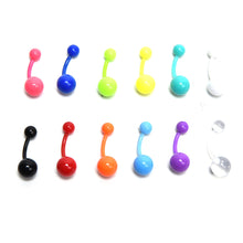 12Pcs Flexible Navel Bar Barbell Rings Mixed Belly Button Piercing Body Jewelry EF8