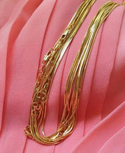 18K Gold Plated Chain Necklace For Men Women Snake Chain 18-26 inch DIY Long Chain EF8