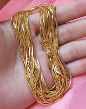 18K Gold Plated Chain Necklace For Men Women Snake Chain 18-26 inch DIY Long Chain EF8