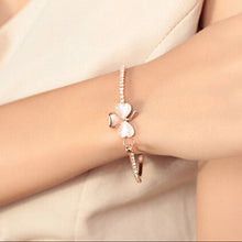 18k Yellow Gold Filled Clear Austrian Crystal Bracelet Bangle Jewelry Flower Women Jewelry EF8