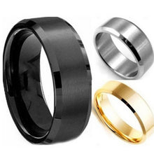 8MM Trendy Titanium Steel B  Brushed Wedding B s Stainless Steel Solid Ring Men Gold Silver Black Classic Ring EF8