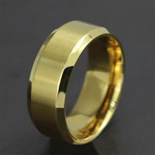 8MM Trendy Titanium Steel B  Brushed Wedding B s Stainless Steel Solid Ring Men Gold Silver Black Classic Ring EF8