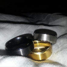 8MM Trendy Titanium Steel B  Brushed Wedding B s Stainless Steel Solid Ring Men Gold Silver Black Classic Ring EF8