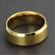 8MM Trendy Titanium Steel B  Brushed Wedding B s Stainless Steel Solid Ring Men Gold Silver Black Classic Ring EF8