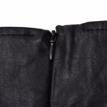 Asymmetric Short Faux Leather Skirt Black PU Leather Sheath Pencil Skirt Black Women Sexy High Waist Slim Bodycon Skirt EF8