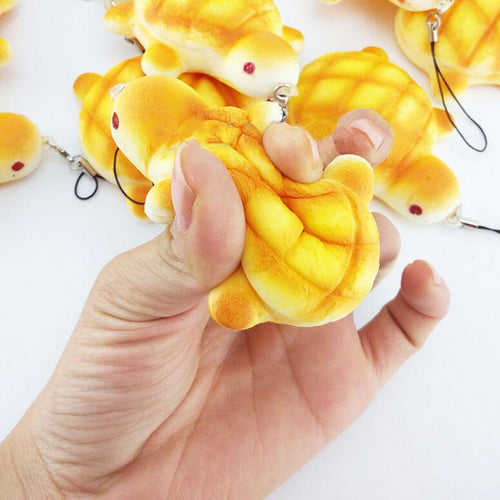 Charms Kawaii Bread Scented Key Chain Cute PU Tortoise Squishy Tortoise Squishy Bag Cell Phone Straps 7*6 5CM EF8