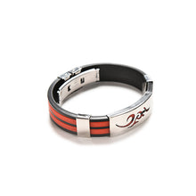 Chic Men Stainless Steel Silicone Metal Wristb  Bracelets Bangle Stylist Jewelry Gifts EF8