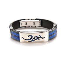 Chic Men Stainless Steel Silicone Metal Wristb  Bracelets Bangle Stylist Jewelry Gifts EF8