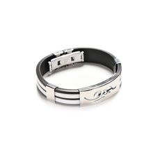 Chic Men Stainless Steel Silicone Metal Wristb  Bracelets Bangle Stylist Jewelry Gifts EF8