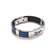 Chic Men Stainless Steel Silicone Metal Wristb  Bracelets Bangle Stylist Jewelry Gifts EF8