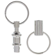 Dual Detachable Key Ring Snap Lock Holder Steel Chrome Plated Pull-Apart Key Rings Removable Keyring Quick Release Keychain EF8