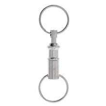 Dual Detachable Key Ring Snap Lock Holder Steel Chrome Plated Pull-Apart Key Rings Removable Keyring Quick Release Keychain EF8