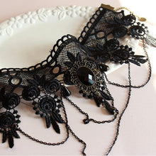 Gothic Tattoo Tassel Lace Necklace Pendant Vintage Wedding Jewelry Choker Necklace Women False Collar Statement EF8