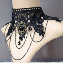 Gothic Tattoo Tassel Lace Necklace Pendant Vintage Wedding Jewelry Choker Necklace Women False Collar Statement EF8
