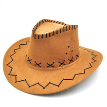 Cowboy Hat Suede Look Wild West Fancy Dress Men Ladies Cowgirl Hat EF8