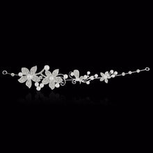 Luxury Silver Rhinestone Bridal Wedding Flower Pearls Headb  Hair Clip Comb Women Jewelry  EF8