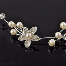 Luxury Silver Rhinestone Bridal Wedding Flower Pearls Headb  Hair Clip Comb Women Jewelry  EF8