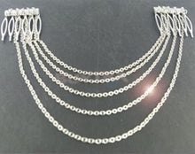 Punk Hair Cuff Pin Clip 2 Combs Tassels Chains Head B  Silver Gold EF8