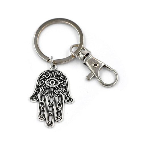 key chain Silver Hamsa Keychain Evil Eye H  Keychain Charm Choker Choker Buddha Crescent Moon EF8