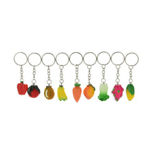 Novelty Creative Design Simulation Food Key Chain Fruit Vegetables Keychain Lanyard Keyring Key Ring Jewelry EF8