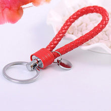 Novelty Key Holder Braided leather keychain Car Auto Keyring Women Bag Accessories 15 Colors EF8