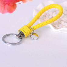Novelty Key Holder Braided leather keychain Car Auto Keyring Women Bag Accessories 15 Colors EF8
