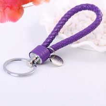 Novelty Key Holder Braided leather keychain Car Auto Keyring Women Bag Accessories 15 Colors EF8