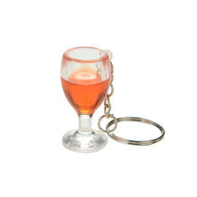 Novelty Lanyard Keychain Jewelry Clear Transparent Fake Wineglass Key Chain Keyring For Women Gift EF8