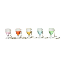 Novelty Lanyard Keychain Jewelry Clear Transparent Fake Wineglass Key Chain Keyring For Women Gift EF8