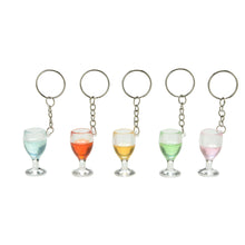 Novelty Lanyard Keychain Jewelry Clear Transparent Fake Wineglass Key Chain Keyring For Women Gift EF8
