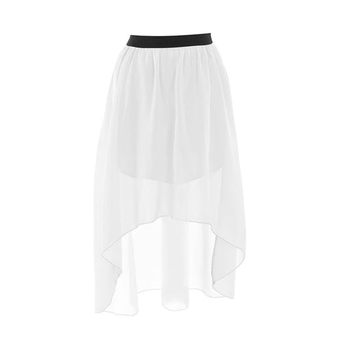 One Size Women Irregular Chiffon Skirt Elastic Waist High Low Asymmetrical Hem Long Maxi Skirts Double Layer 5 Color EF8