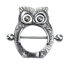 Owl Nipple Shield Bar Ring Body Jewellery Nipple Piercing EF8