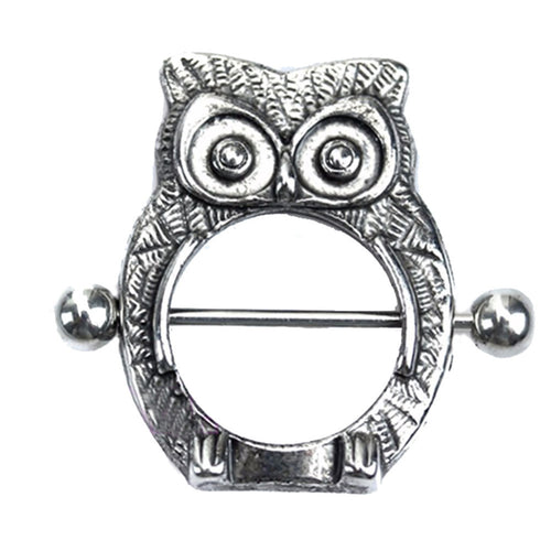 Owl Nipple Shield Bar Ring Body Jewellery Nipple Piercing EF8