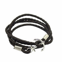 PU Leather Men Bracelet Jewelry Man Anchor Bracelet Wristb  Charm Braclet For Male Accessories H  Cuff EF8