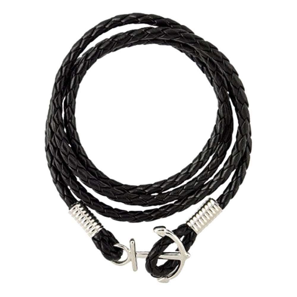 PU Leather Men Bracelet Jewelry Man Anchor Bracelet Wristb  Charm Braclet For Male Accessories H  Cuff EF8