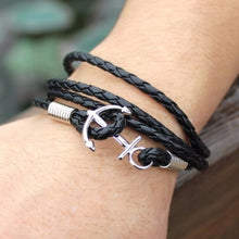 PU Leather Men Bracelet Jewelry Man Anchor Bracelet Wristb  Charm Braclet For Male Accessories H  Cuff EF8
