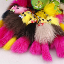 Phone Pendant R om Color Keychain Cute Plush Faux Fox Fur H bag Key Ring EF8
