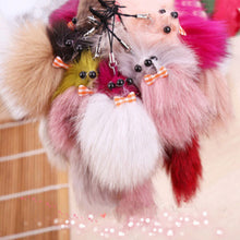 Phone Pendant R om Color Keychain Cute Plush Faux Fox Fur H bag Key Ring EF8