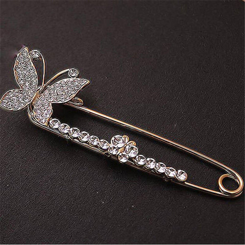 S Bridal Crystal Brooches Pins Women Silver Gold Plated Butterfly Brooch EF8