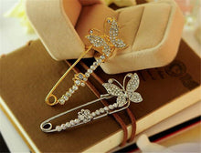 S Bridal Crystal Brooches Pins Women Silver Gold Plated Butterfly Brooch EF8