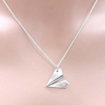 S Men Women One Direction B  Harry Styles Gold Paper Airplane Pendant Necklace Jewelry Chain Collares Choker Necklaces EF8