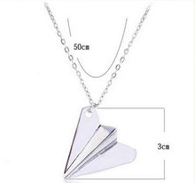 S Men Women One Direction B  Harry Styles Gold Paper Airplane Pendant Necklace Jewelry Chain Collares Choker Necklaces EF8