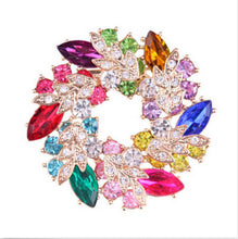 S Women Brooches For Scarf Clear Crystal Rhinestone Gold Plated Chinese Redbud Flower Brooch Pin Jewelry EF8
