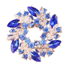 S Women Brooches For Scarf Clear Crystal Rhinestone Gold Plated Chinese Redbud Flower Brooch Pin Jewelry EF8