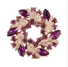 S Women Brooches For Scarf Clear Crystal Rhinestone Gold Plated Chinese Redbud Flower Brooch Pin Jewelry EF8
